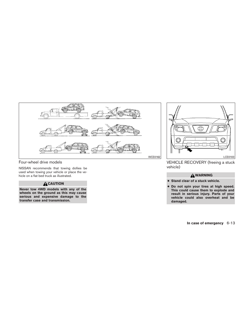 Vehicle recovery (freeing a stuck vehicle) -13 | NISSAN 2010 Xterra User Manual | Page 246 / 337