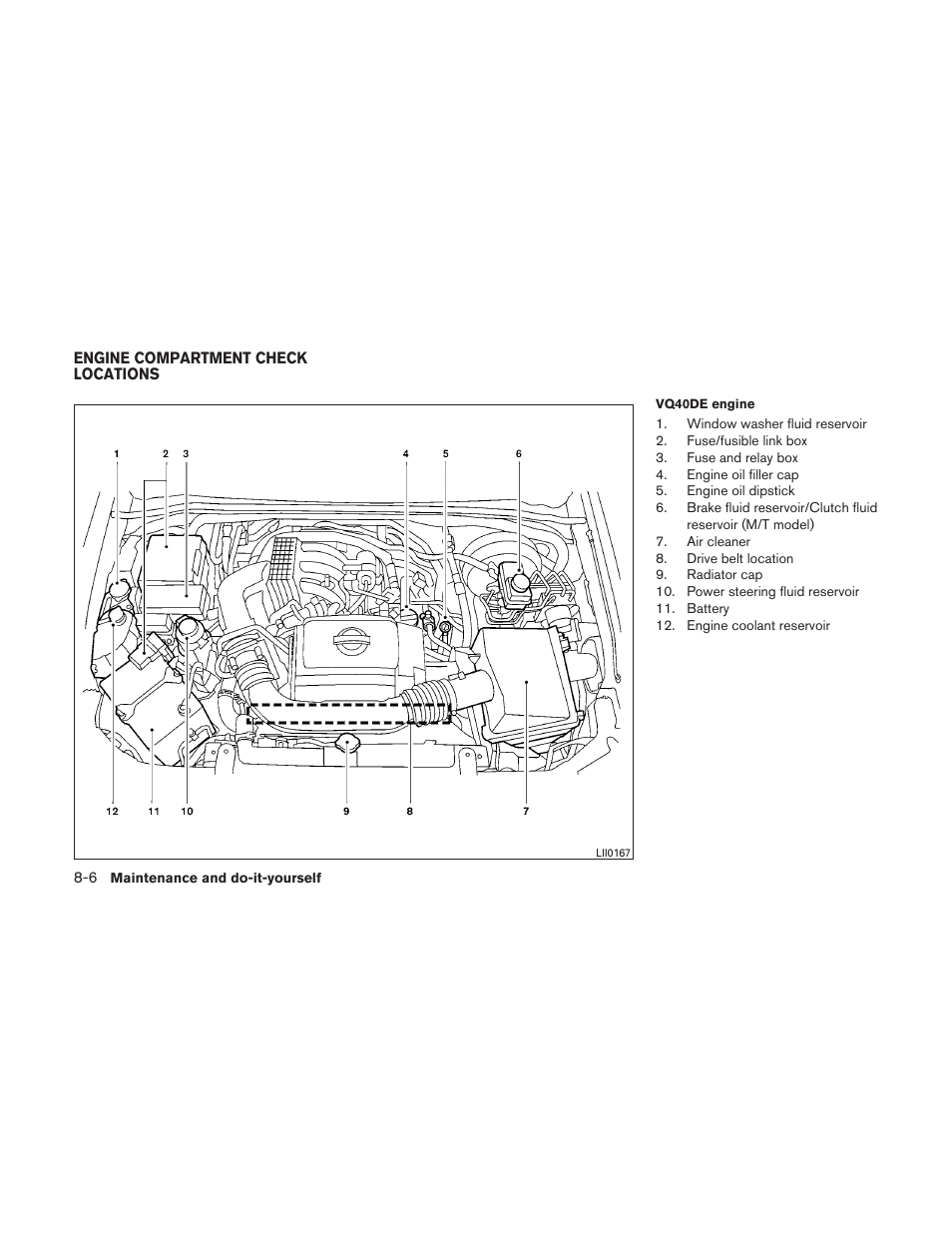 Engine compartment check locations -6 | NISSAN 2010 Xterra User Manual | Page 259 / 337