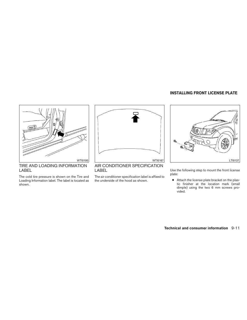 Installing front license plate -11 | NISSAN 2010 Xterra User Manual | Page 306 / 337