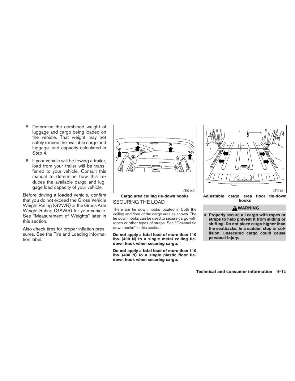 Securing the load -15 | NISSAN 2010 Xterra User Manual | Page 310 / 337