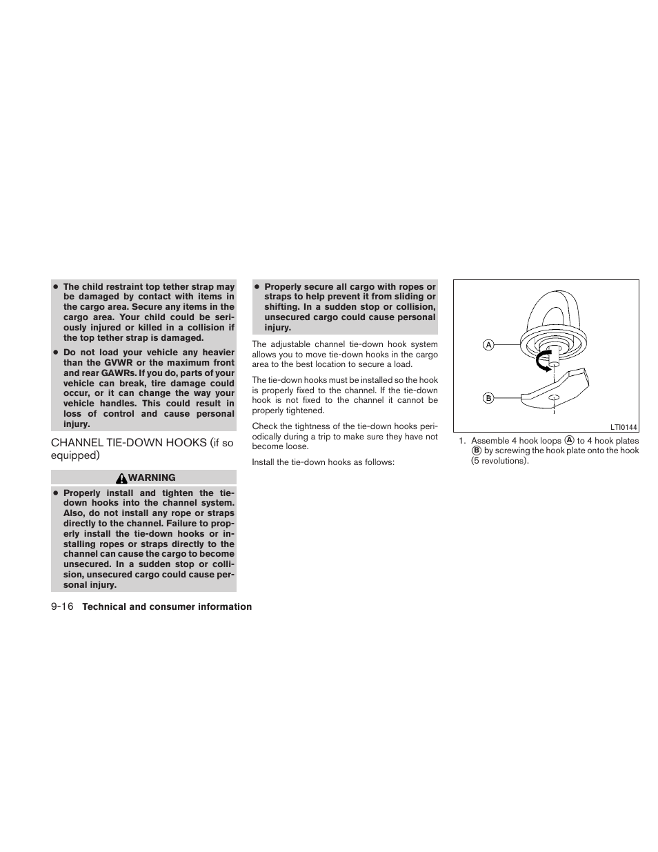 Channel tie-down hooks (if so equipped) -16 | NISSAN 2010 Xterra User Manual | Page 311 / 337