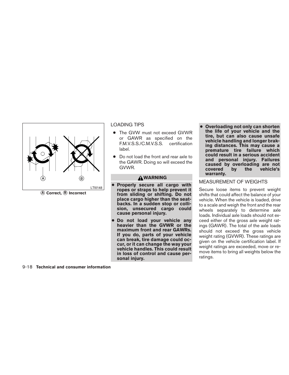 Loading tips -18 measurement of weights -18 | NISSAN 2010 Xterra User Manual | Page 313 / 337