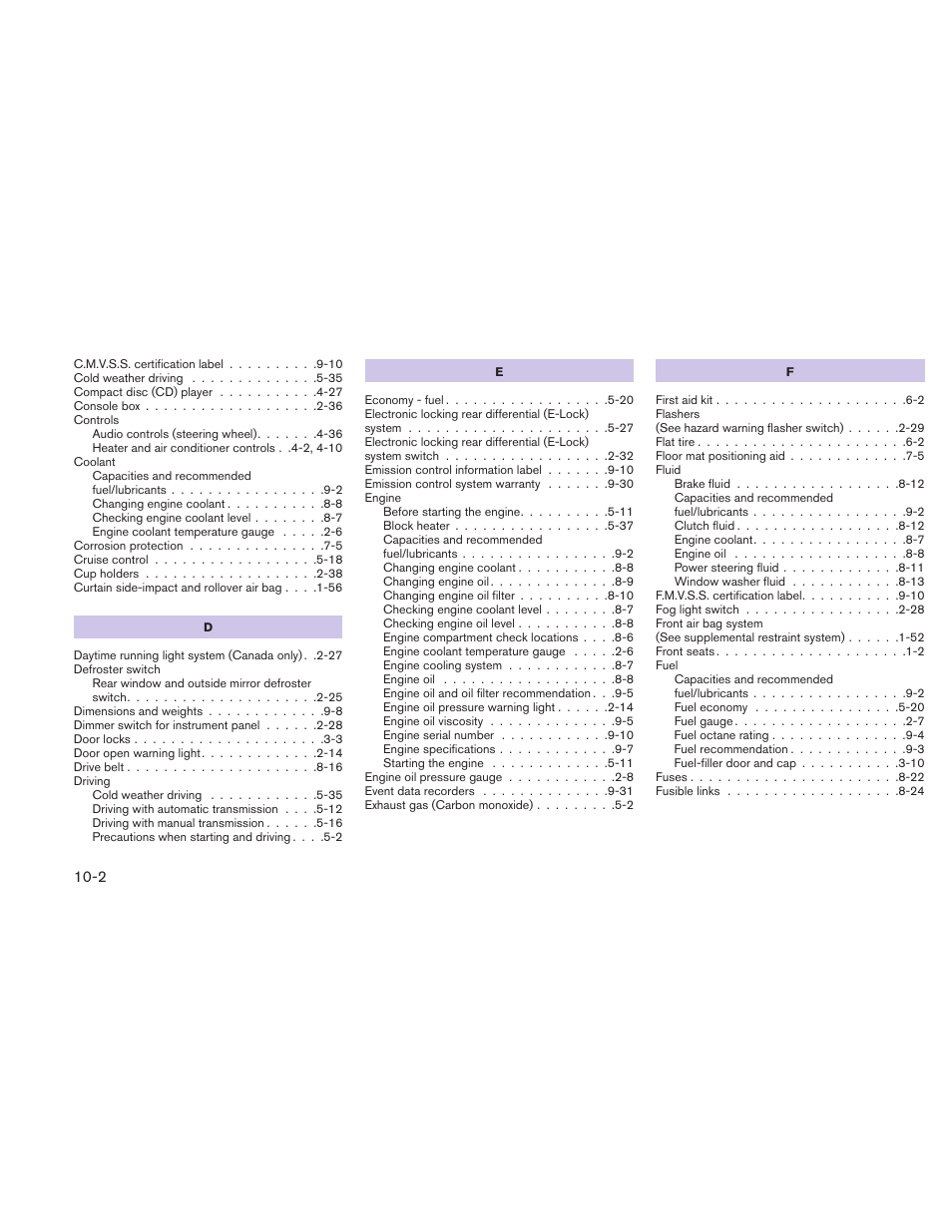 NISSAN 2010 Xterra User Manual | Page 331 / 337