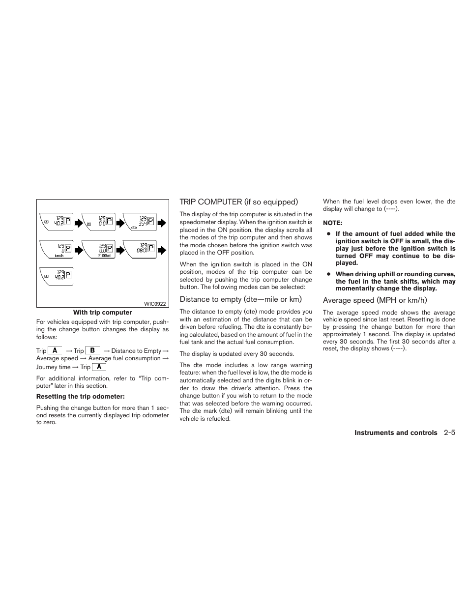Trip computer (if so equipped) -5 | NISSAN 2010 Xterra User Manual | Page 84 / 337
