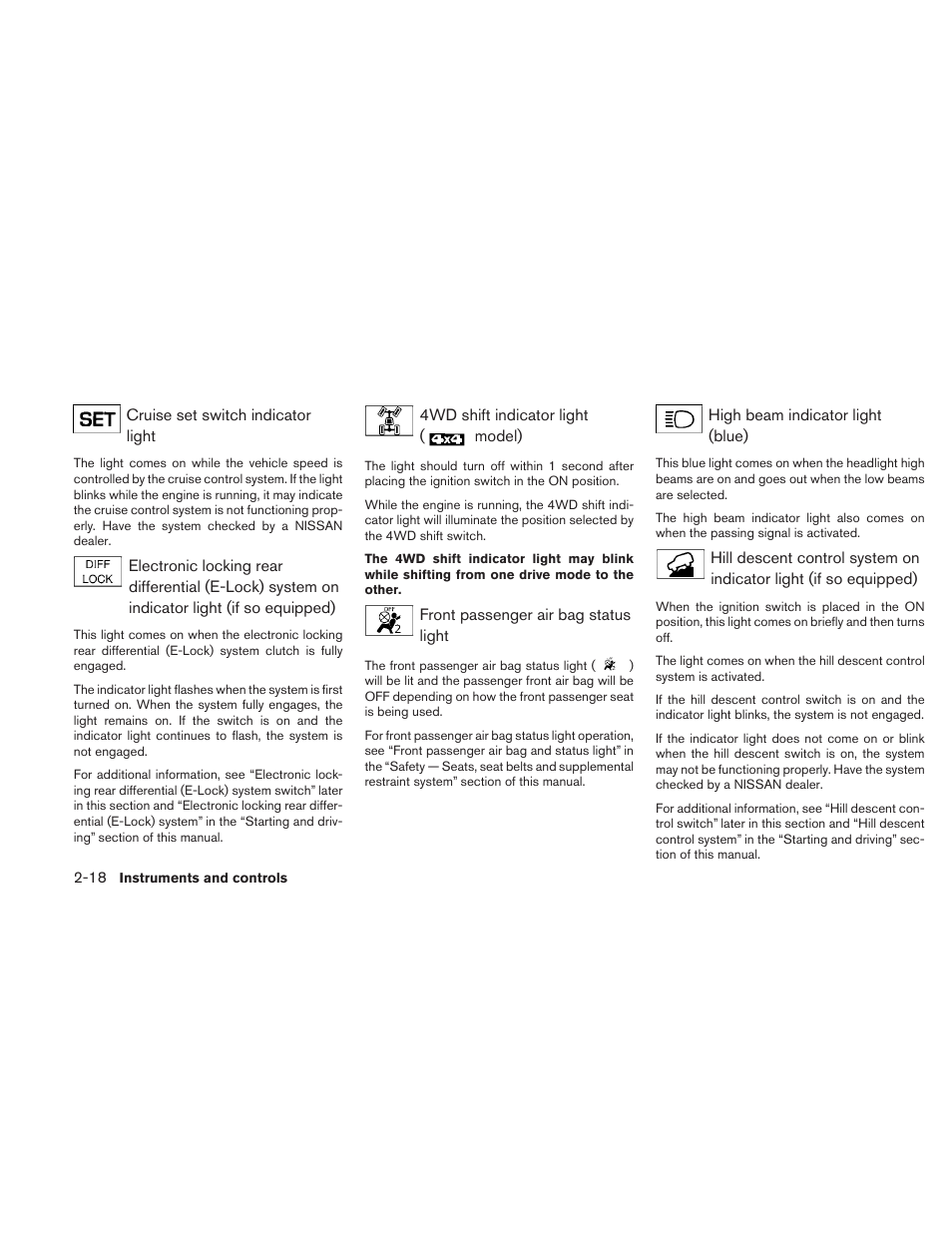 NISSAN 2010 Xterra User Manual | Page 97 / 337