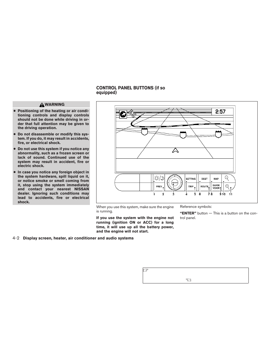 Control panel buttons (if so equipped) -2 | NISSAN 2006 Altima User Manual | Page 132 / 304