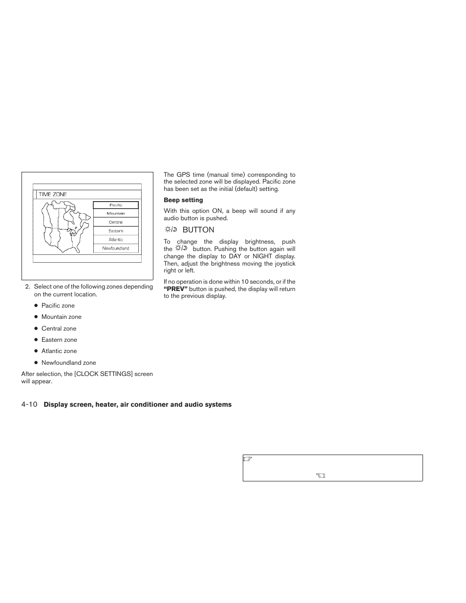 Button -10 | NISSAN 2006 Altima User Manual | Page 140 / 304