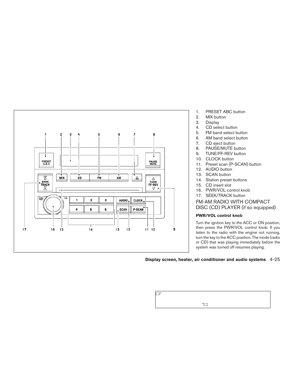 Fm-am radio with compact disc (cd) player, If so equipped) -25 | NISSAN 2006 Altima User Manual | Page 155 / 304