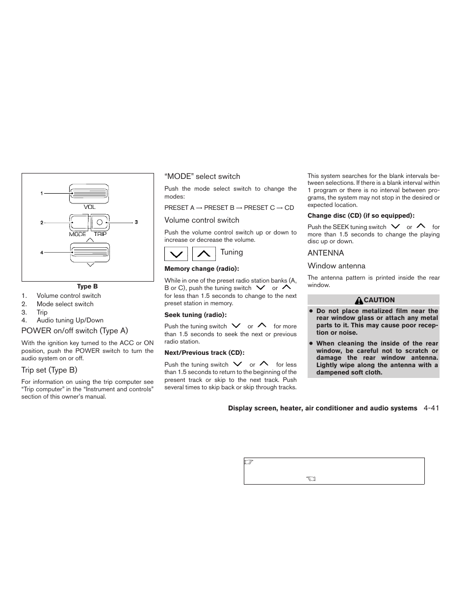 Antenna -41 | NISSAN 2006 Altima User Manual | Page 171 / 304