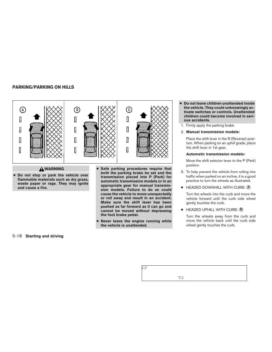 Parking/parking on hills -18 | NISSAN 2006 Altima User Manual | Page 190 / 304