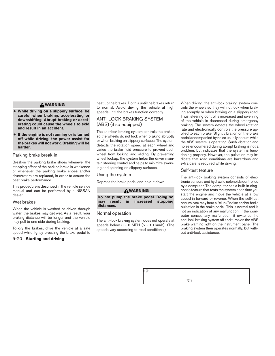 Anti-lock braking system (abs), If so equipped) -20 | NISSAN 2006 Altima User Manual | Page 192 / 304