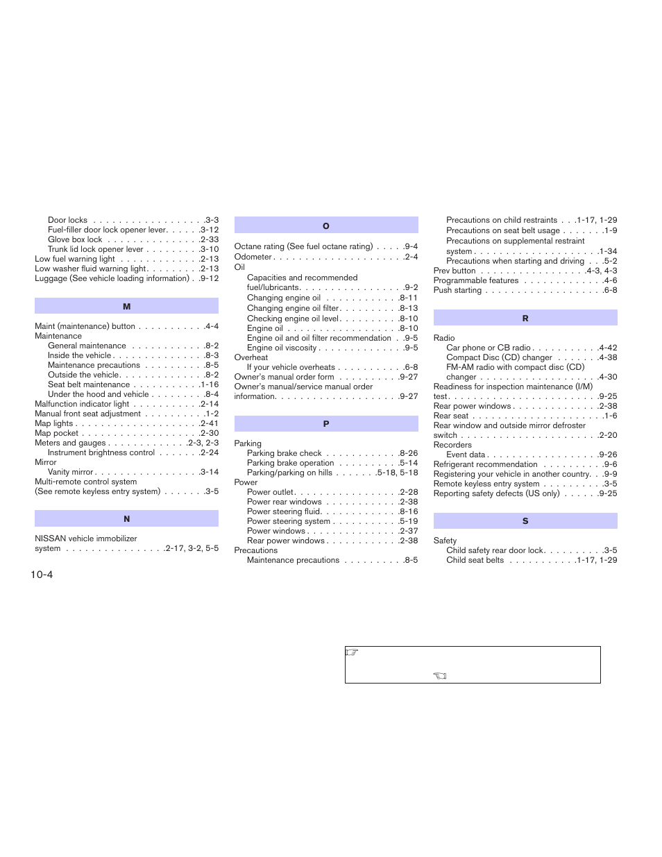 NISSAN 2006 Altima User Manual | Page 300 / 304