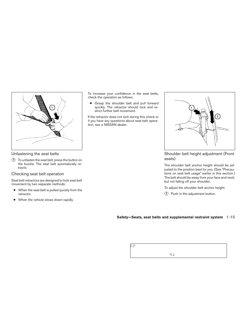 NISSAN 2006 Altima User Manual | Page 31 / 304