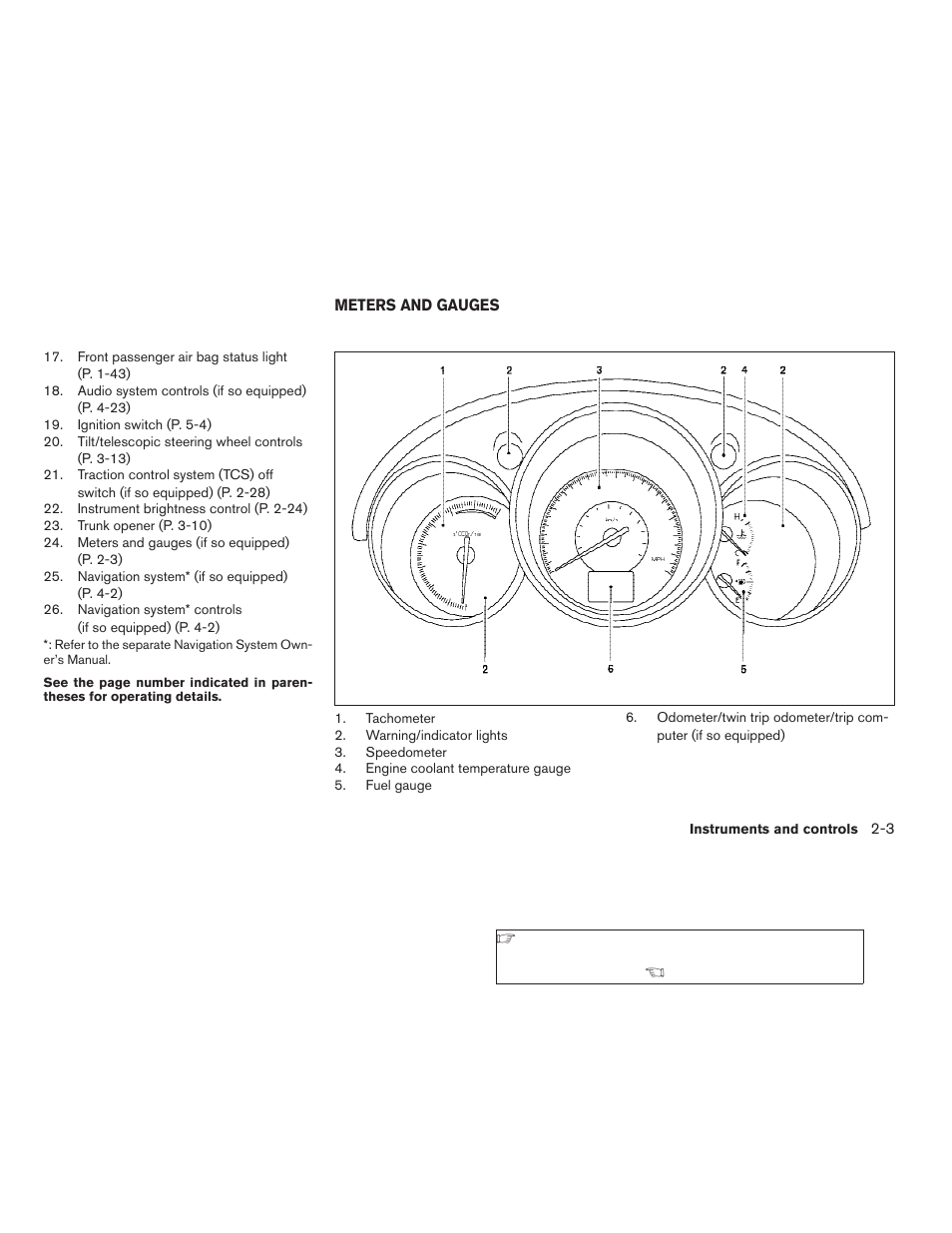 Meters and gauges -3 | NISSAN 2006 Altima User Manual | Page 71 / 304