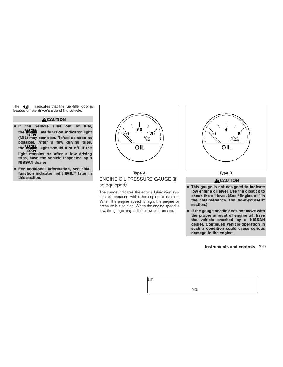 Engine oil pressure gauge (if so equipped) -9 | NISSAN 2006 Altima User Manual | Page 77 / 304