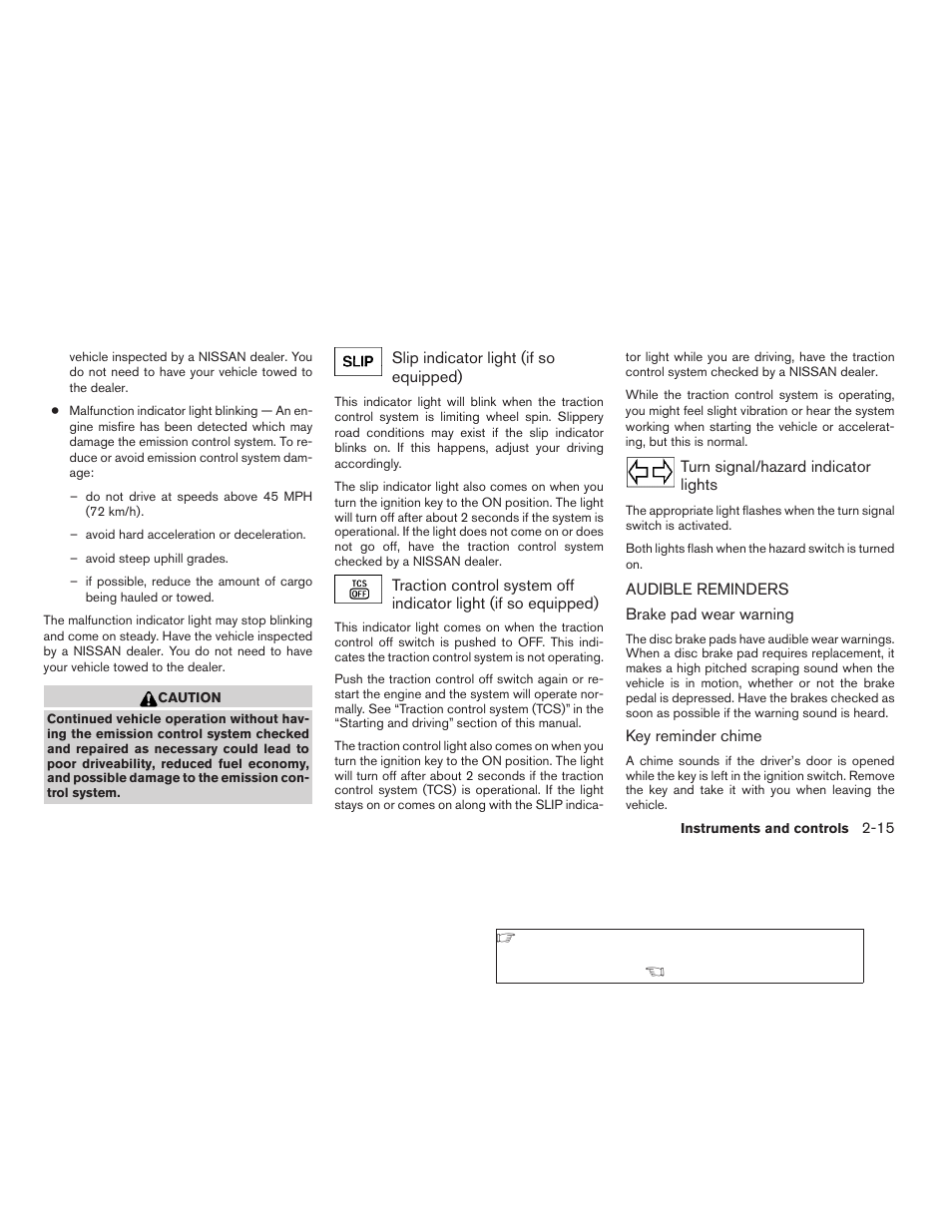 Audible reminders -15 | NISSAN 2006 Altima User Manual | Page 83 / 304