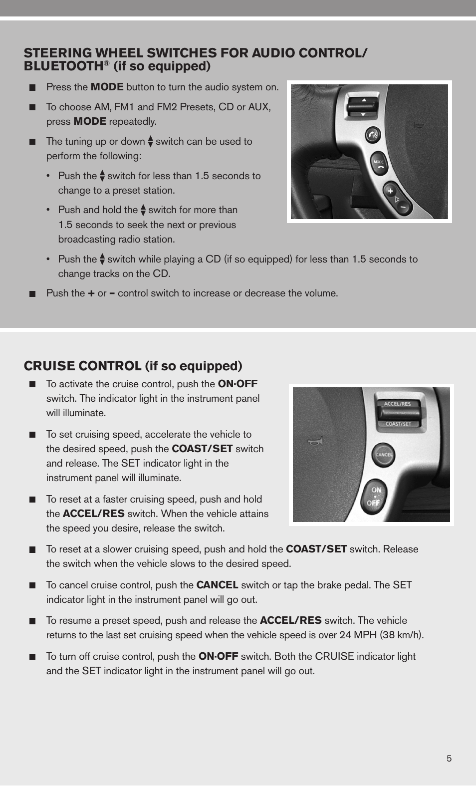 If so equipped), Cruise control (if so equipped) | NISSAN 2010 Sentra User Manual | Page 7 / 28