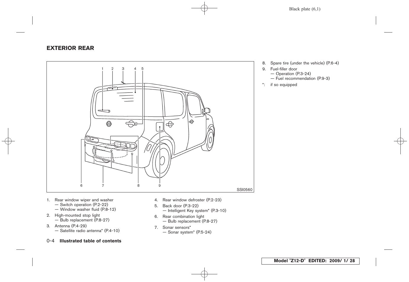 Exterior rear -4 | NISSAN Z12-D User Manual | Page 10 / 321