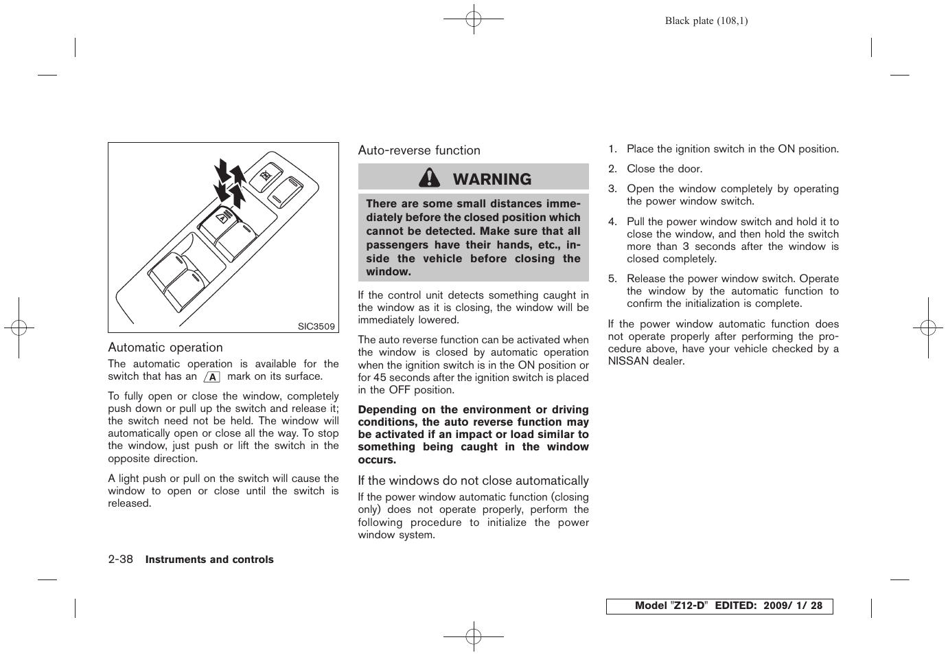 Warning | NISSAN Z12-D User Manual | Page 110 / 321