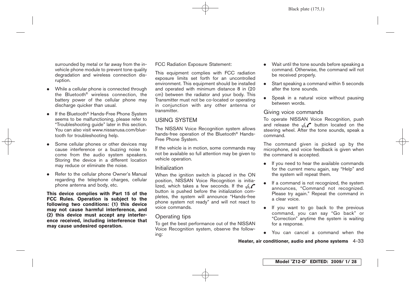 Using system -33 | NISSAN Z12-D User Manual | Page 177 / 321