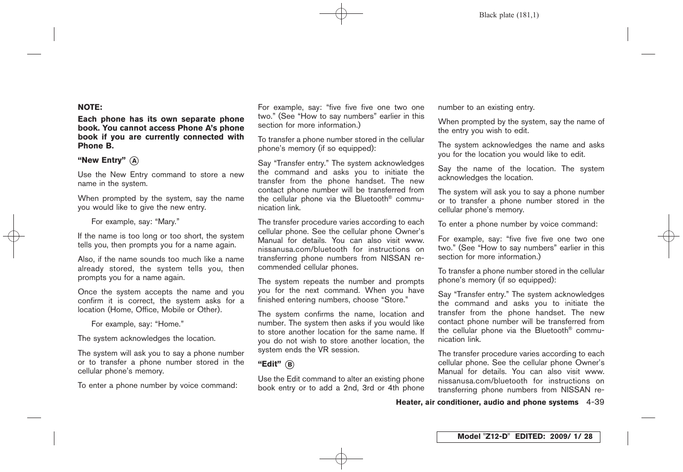 NISSAN Z12-D User Manual | Page 183 / 321