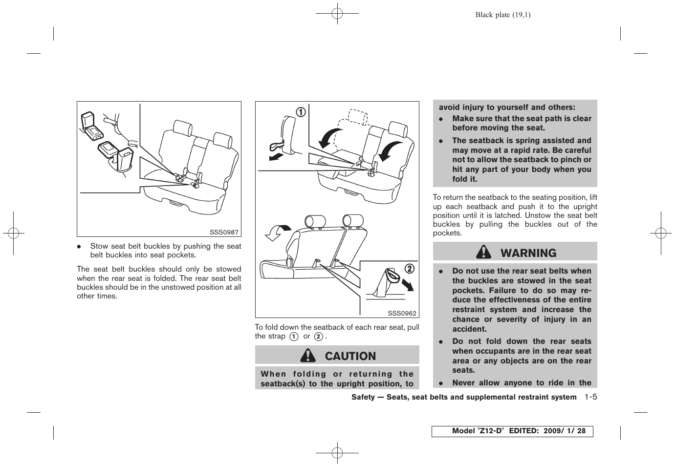 Caution, Warning | NISSAN Z12-D User Manual | Page 21 / 321
