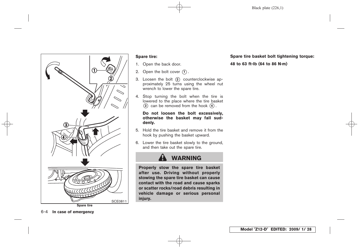 Warning | NISSAN Z12-D User Manual | Page 228 / 321