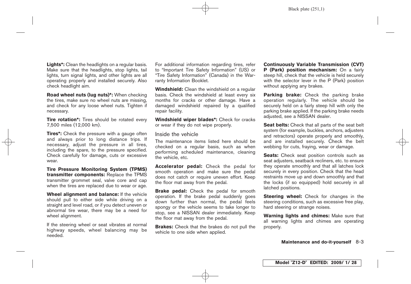 NISSAN Z12-D User Manual | Page 253 / 321