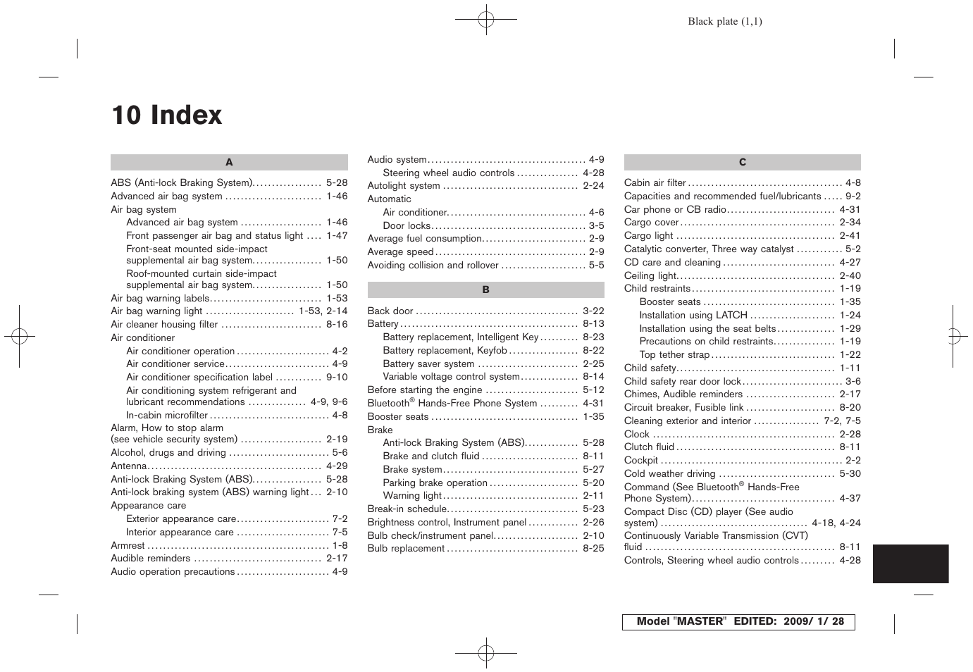 Index, 10 index | NISSAN Z12-D User Manual | Page 313 / 321
