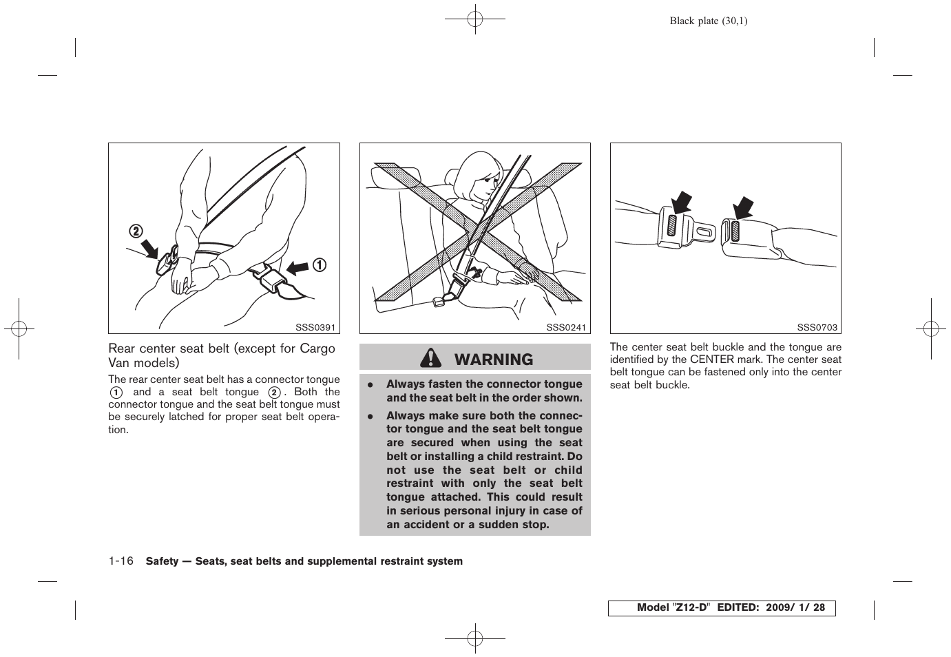 Warning | NISSAN Z12-D User Manual | Page 32 / 321