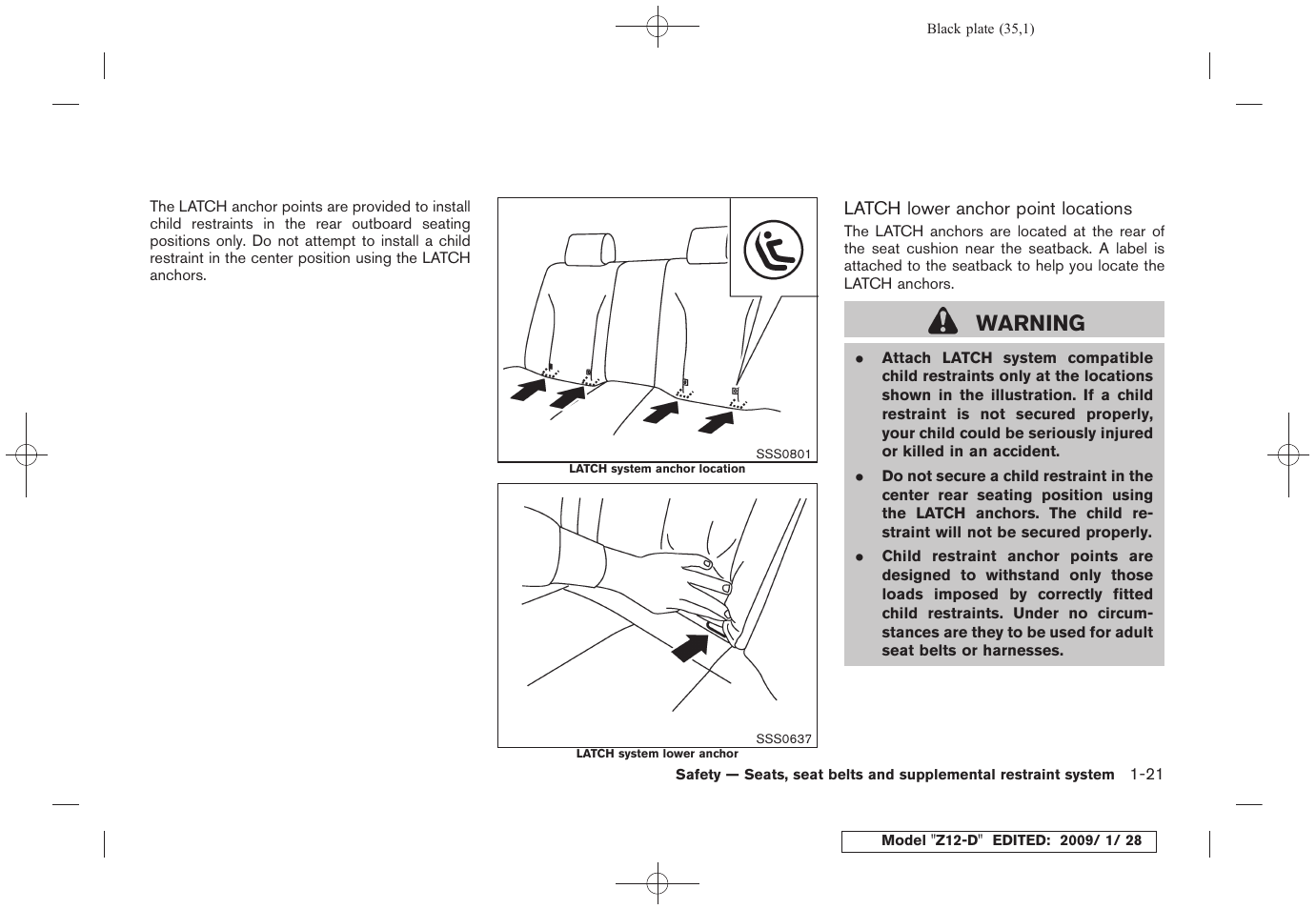 Warning | NISSAN Z12-D User Manual | Page 37 / 321