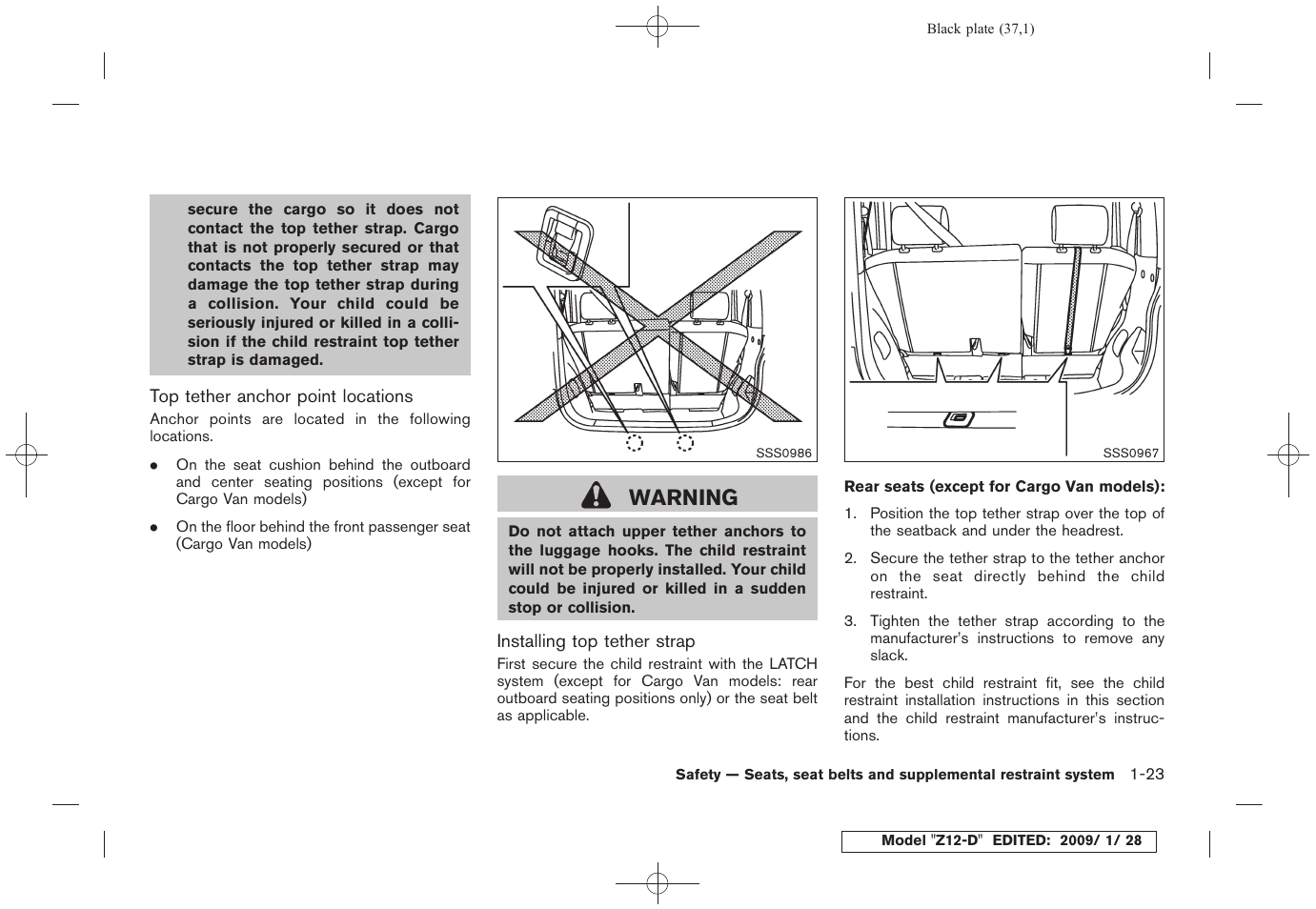 Warning | NISSAN Z12-D User Manual | Page 39 / 321