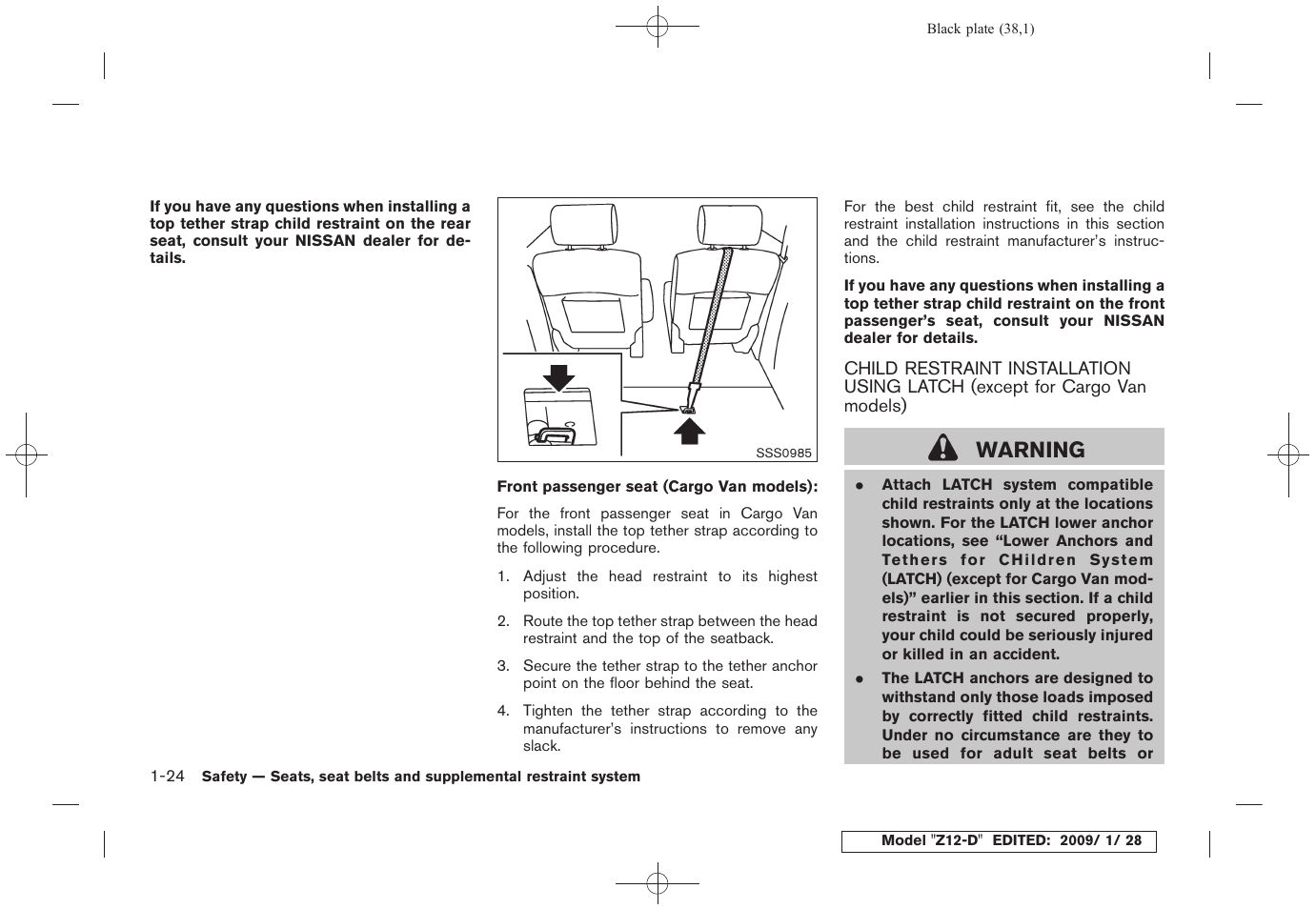Warning | NISSAN Z12-D User Manual | Page 40 / 321