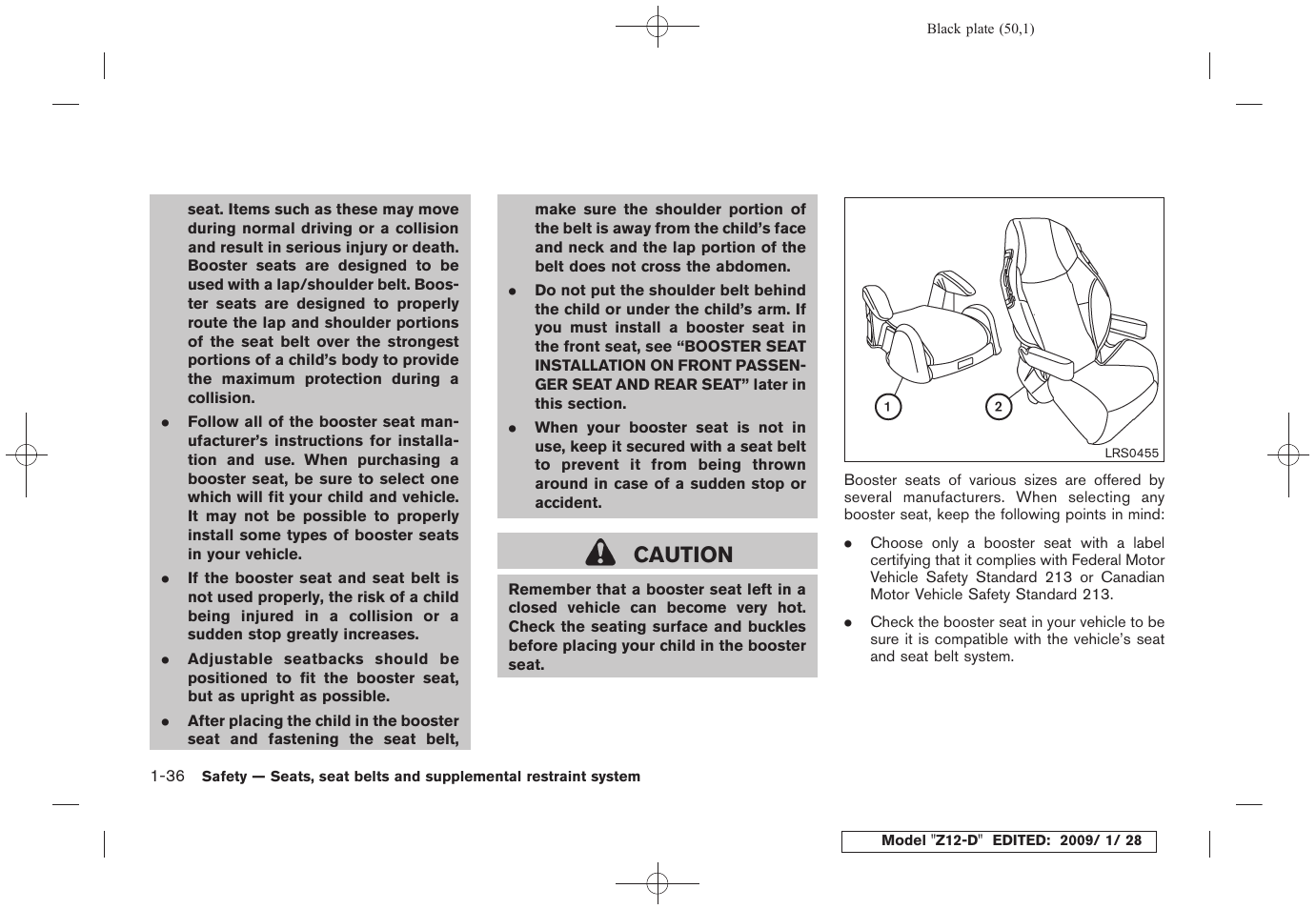 Caution | NISSAN Z12-D User Manual | Page 52 / 321