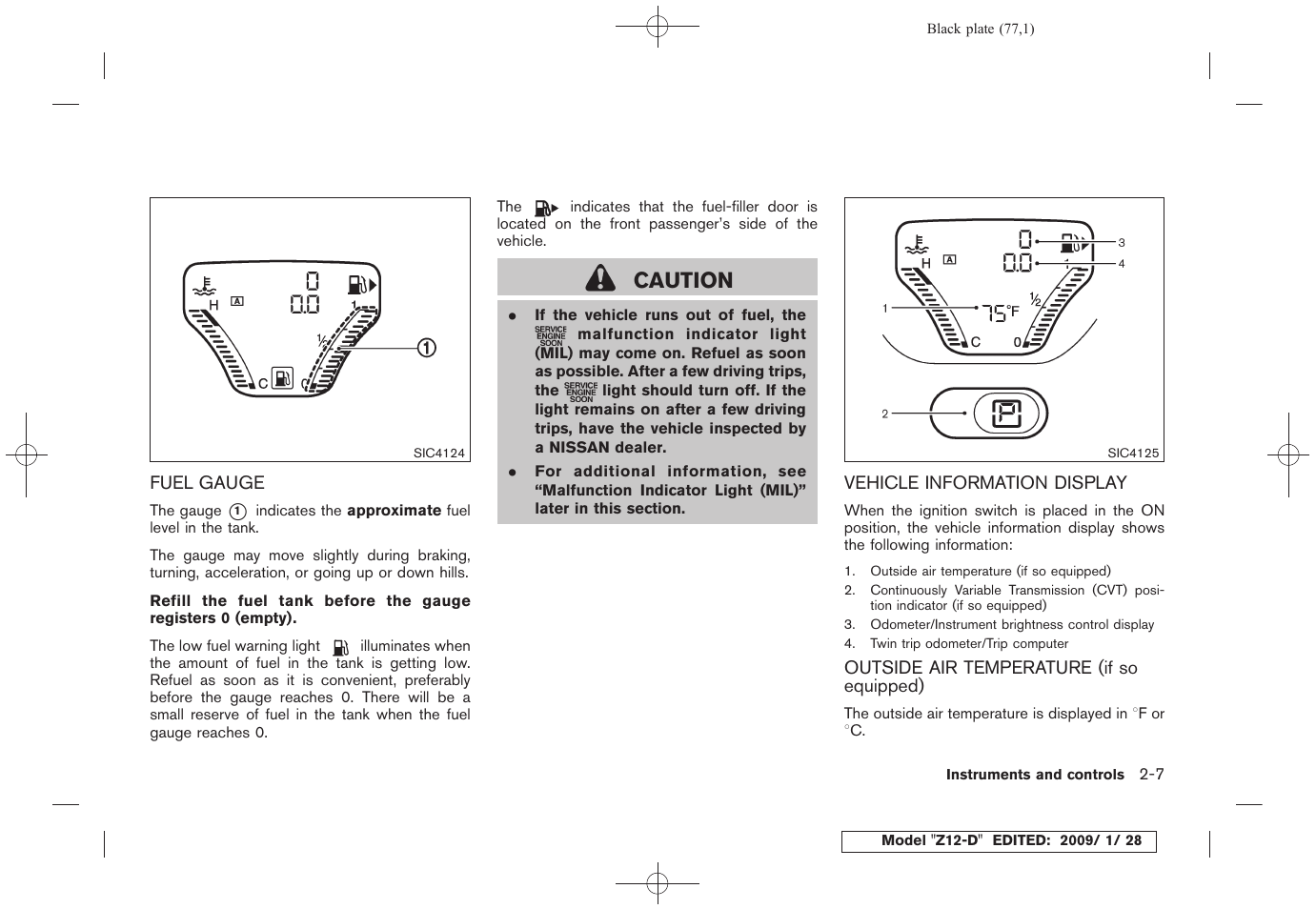 Caution | NISSAN Z12-D User Manual | Page 79 / 321