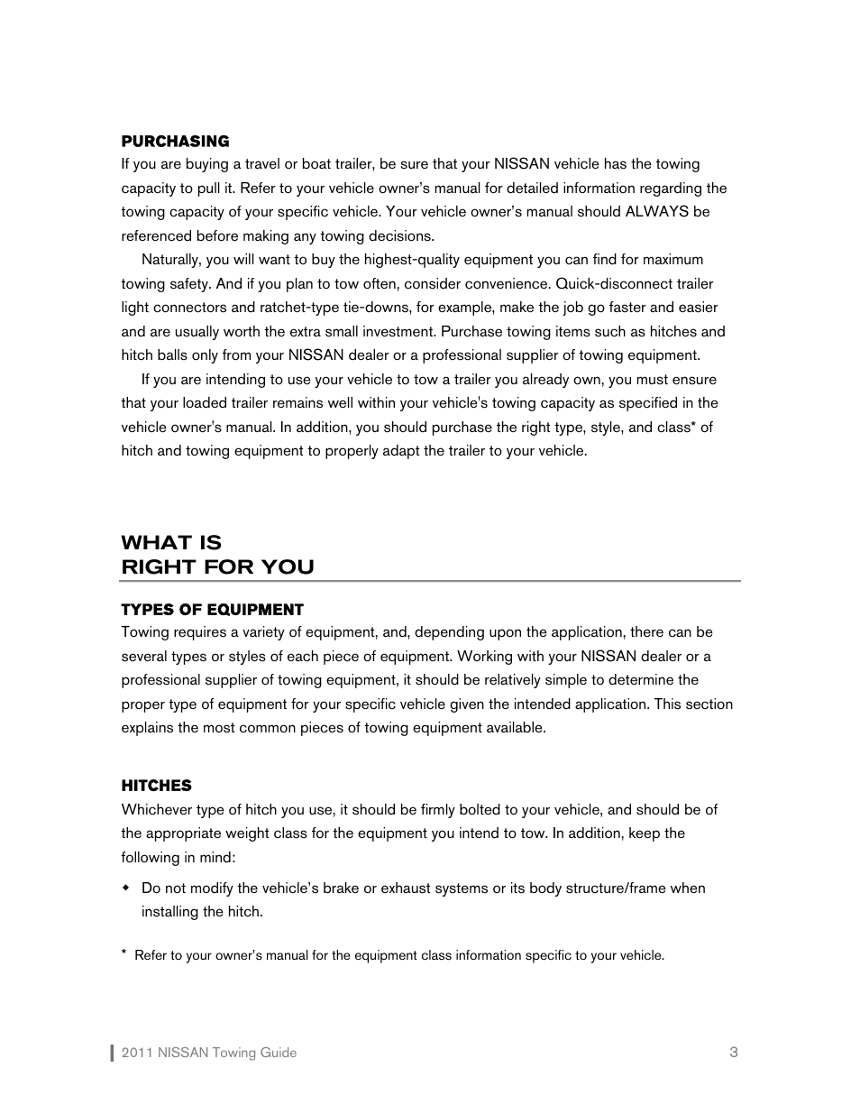 What is right for you | NISSAN 2011 User Manual | Page 4 / 27