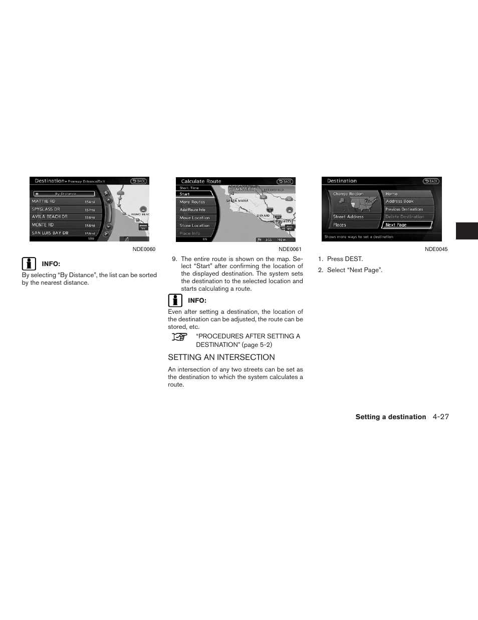Setting an intersection -27 | NISSAN 2011 Altima Hybrid User Manual | Page 101 / 315