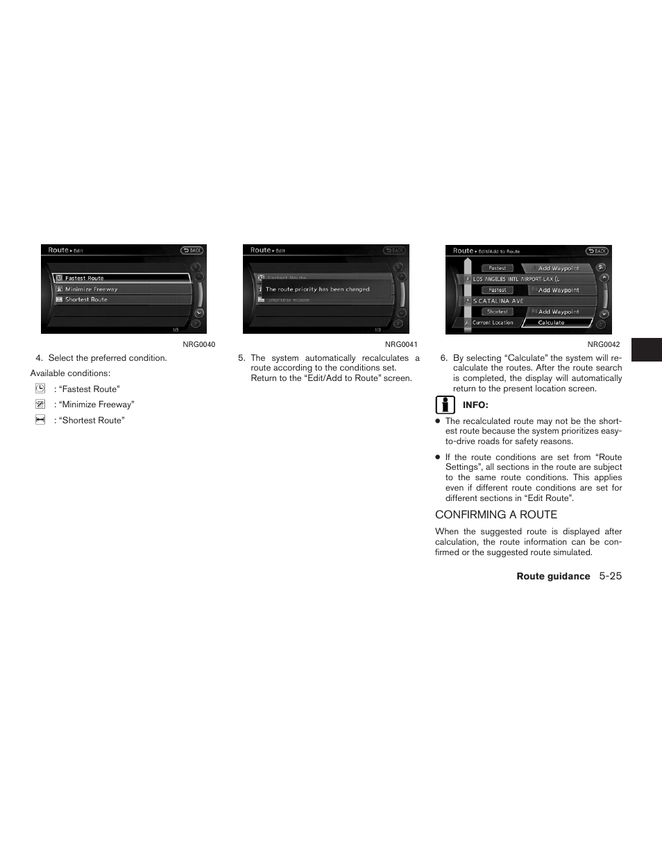 Confirming a route -25 | NISSAN 2011 Altima Hybrid User Manual | Page 133 / 315