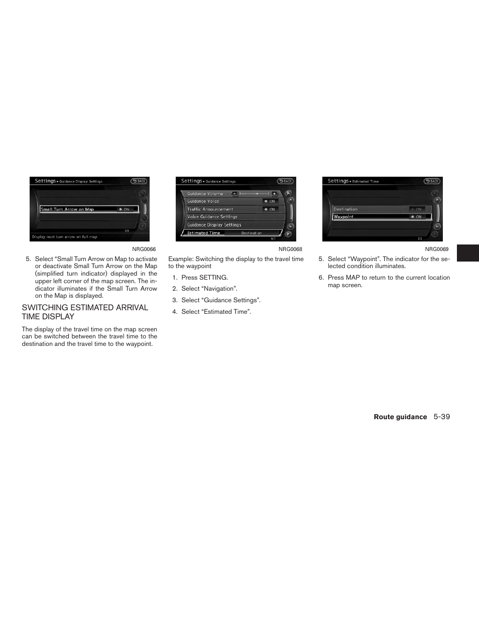 Switching estimated arrival time display -39 | NISSAN 2011 Altima Hybrid User Manual | Page 147 / 315