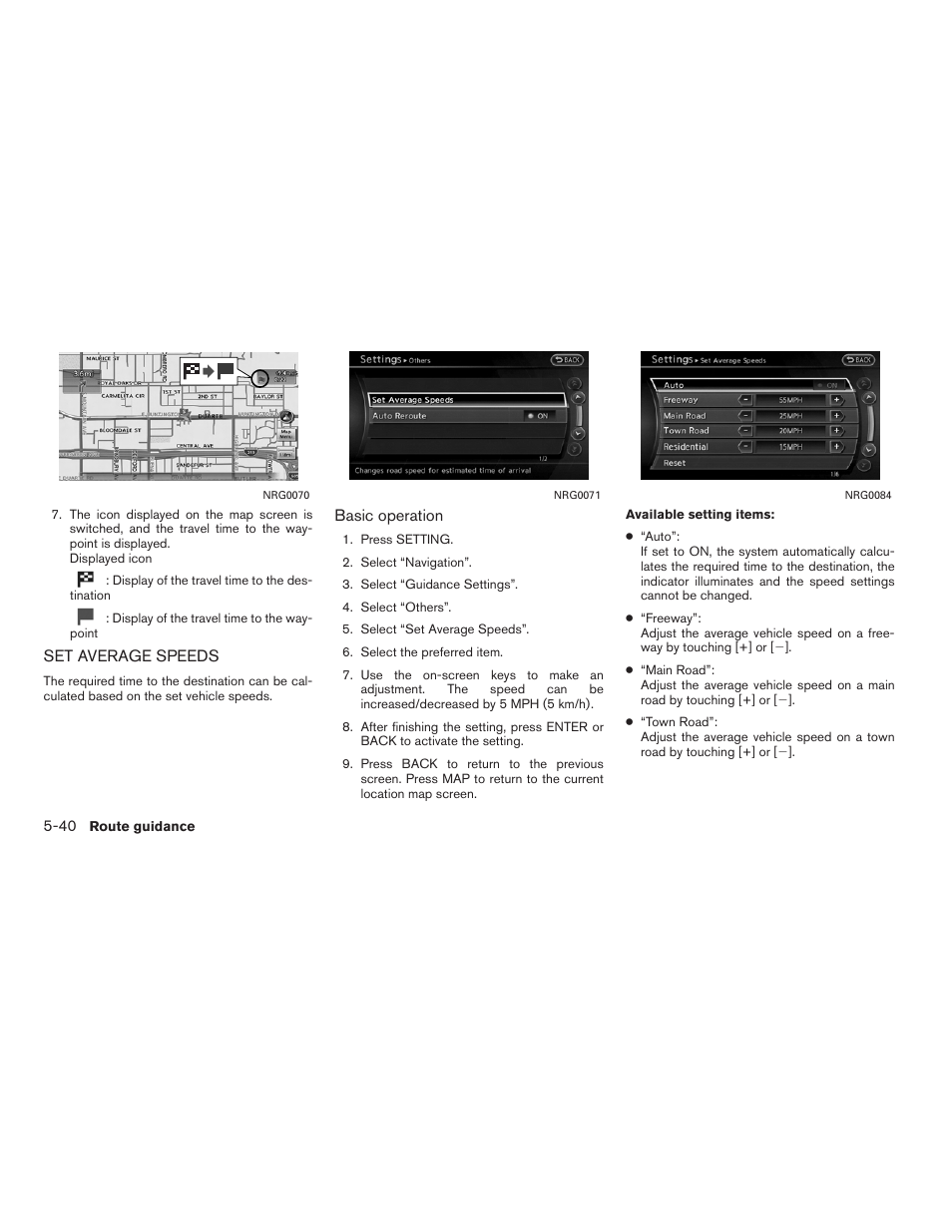 Set average speeds -40 | NISSAN 2011 Altima Hybrid User Manual | Page 148 / 315