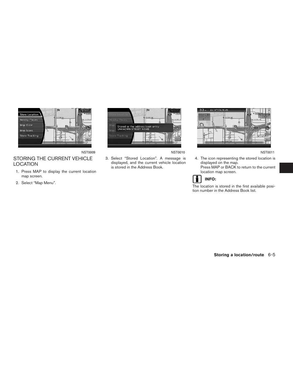 Storing the current vehicle location -5 | NISSAN 2011 Altima Hybrid User Manual | Page 155 / 315