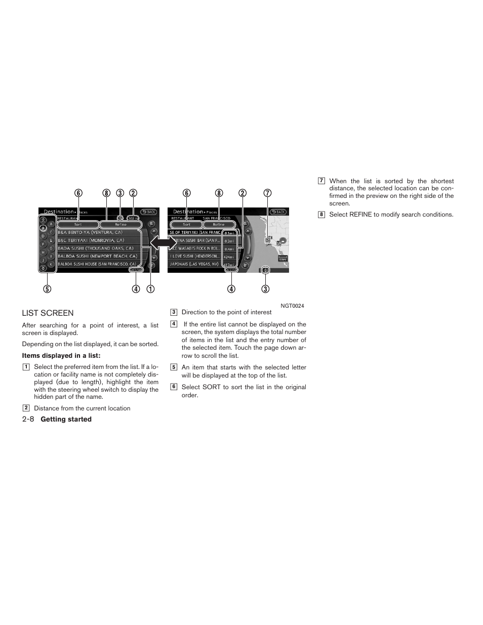 List screen -8 | NISSAN 2011 Altima Hybrid User Manual | Page 16 / 315