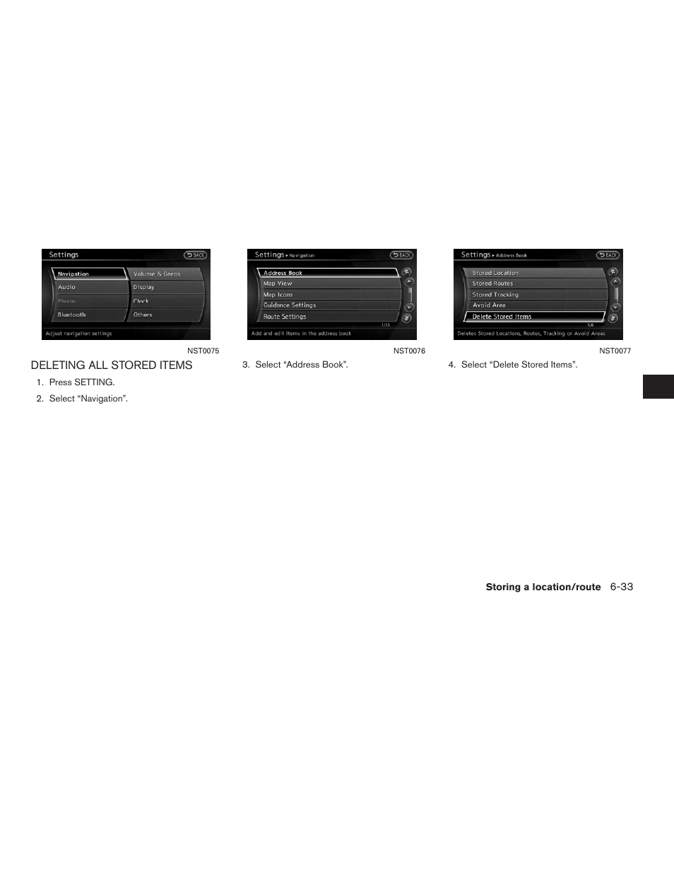 Deleting all stored items -33 | NISSAN 2011 Altima Hybrid User Manual | Page 183 / 315