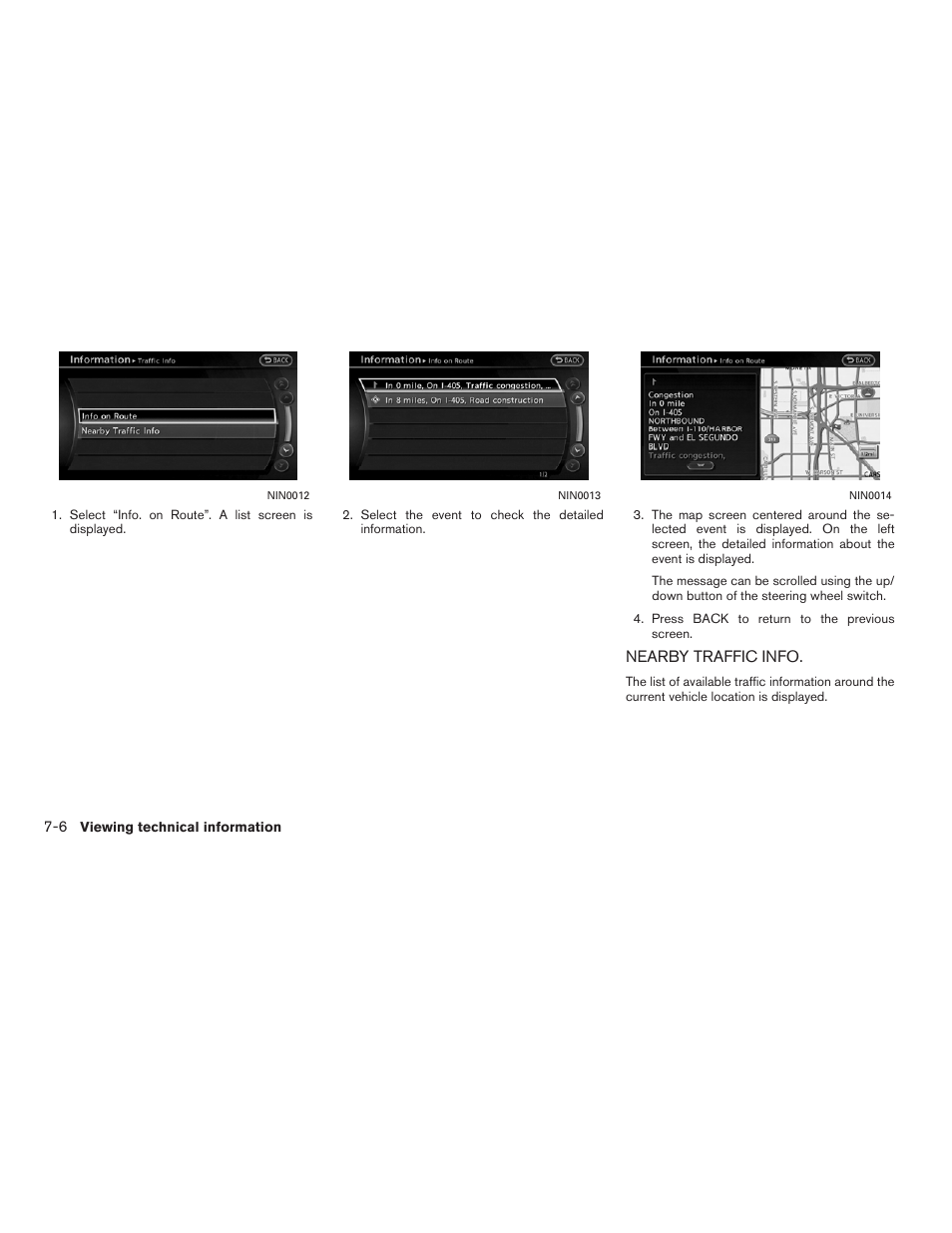 Nearby traffic info -6 | NISSAN 2011 Altima Hybrid User Manual | Page 194 / 315