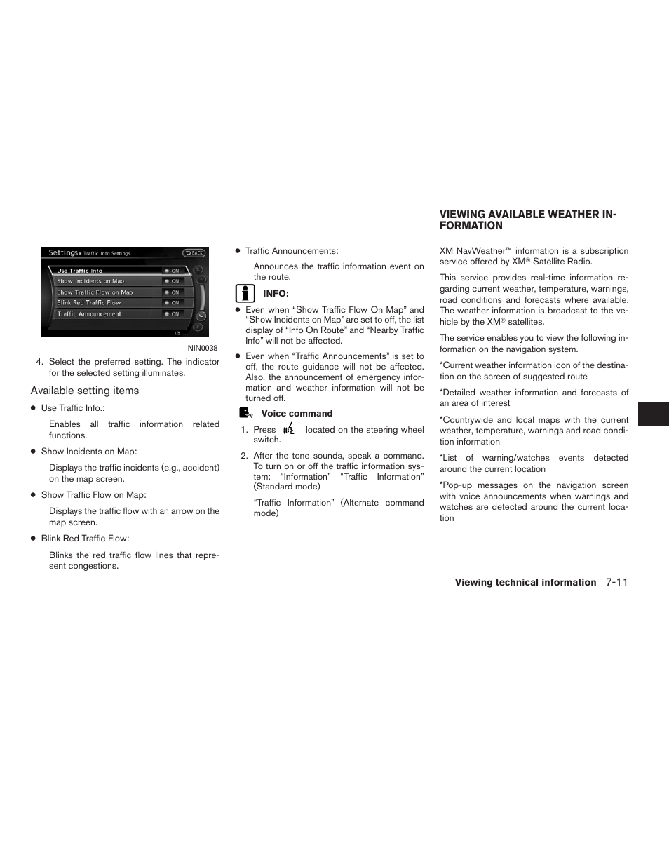 Viewing available weather information -11 | NISSAN 2011 Altima Hybrid User Manual | Page 199 / 315
