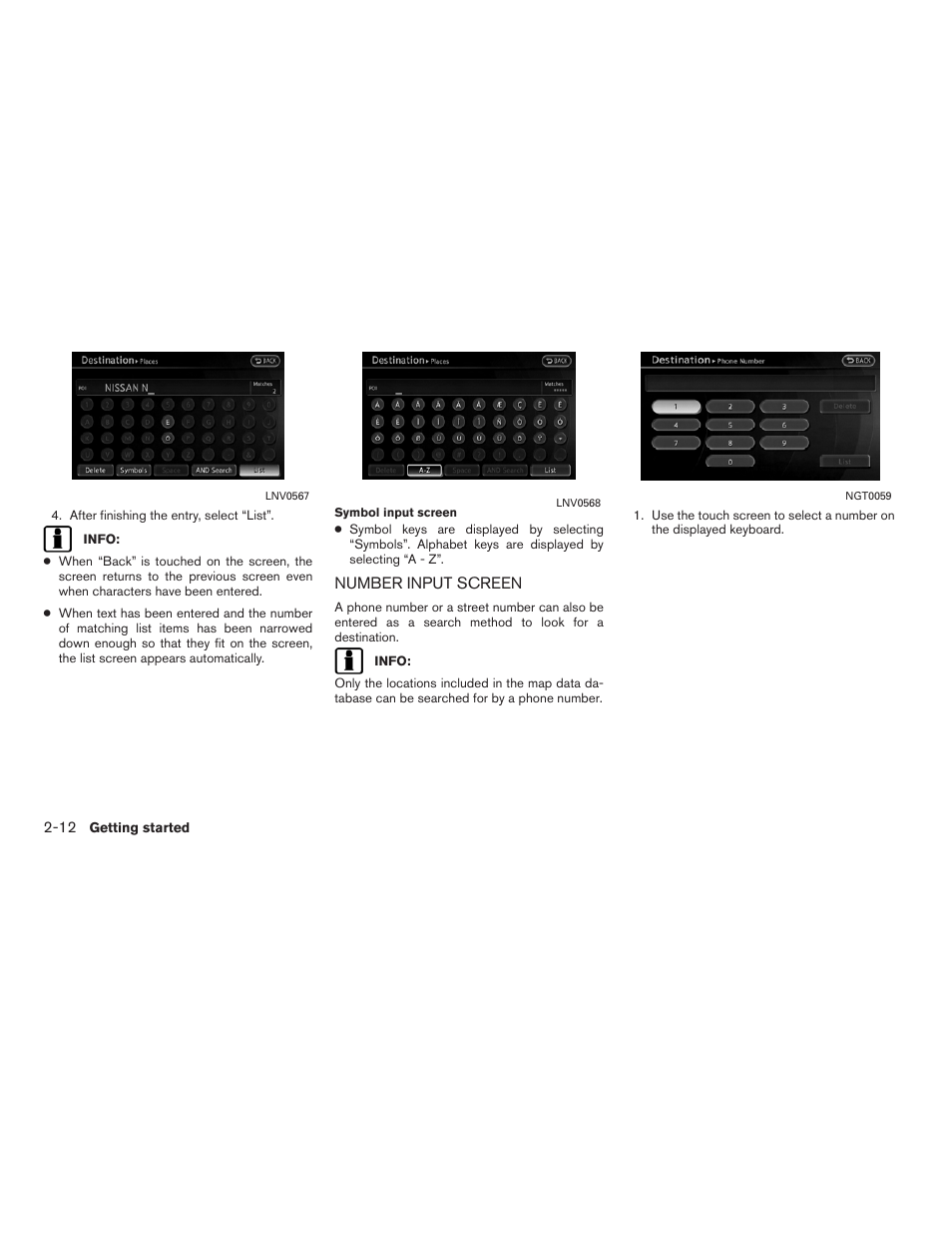 Number input screen -12 | NISSAN 2011 Altima Hybrid User Manual | Page 20 / 315