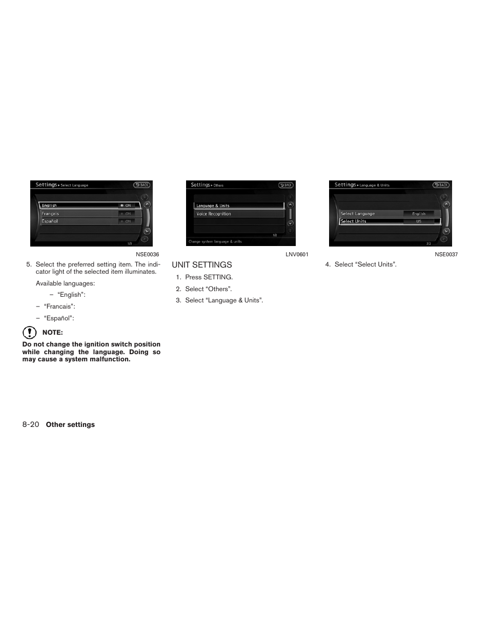 Unit settings -20 | NISSAN 2011 Altima Hybrid User Manual | Page 234 / 315