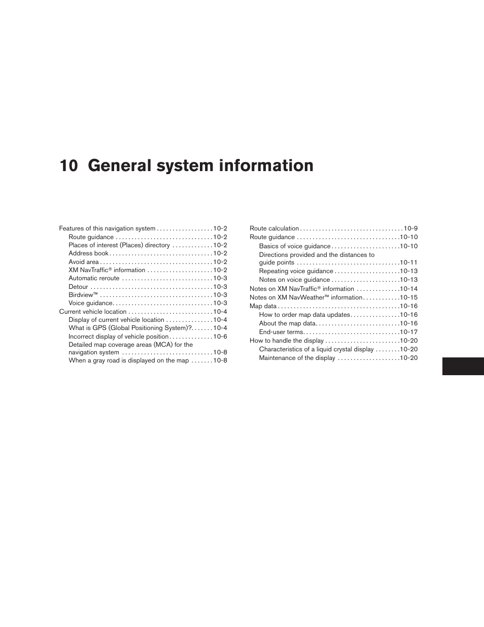 General system information, 10 general system information | NISSAN 2011 Altima Hybrid User Manual | Page 275 / 315