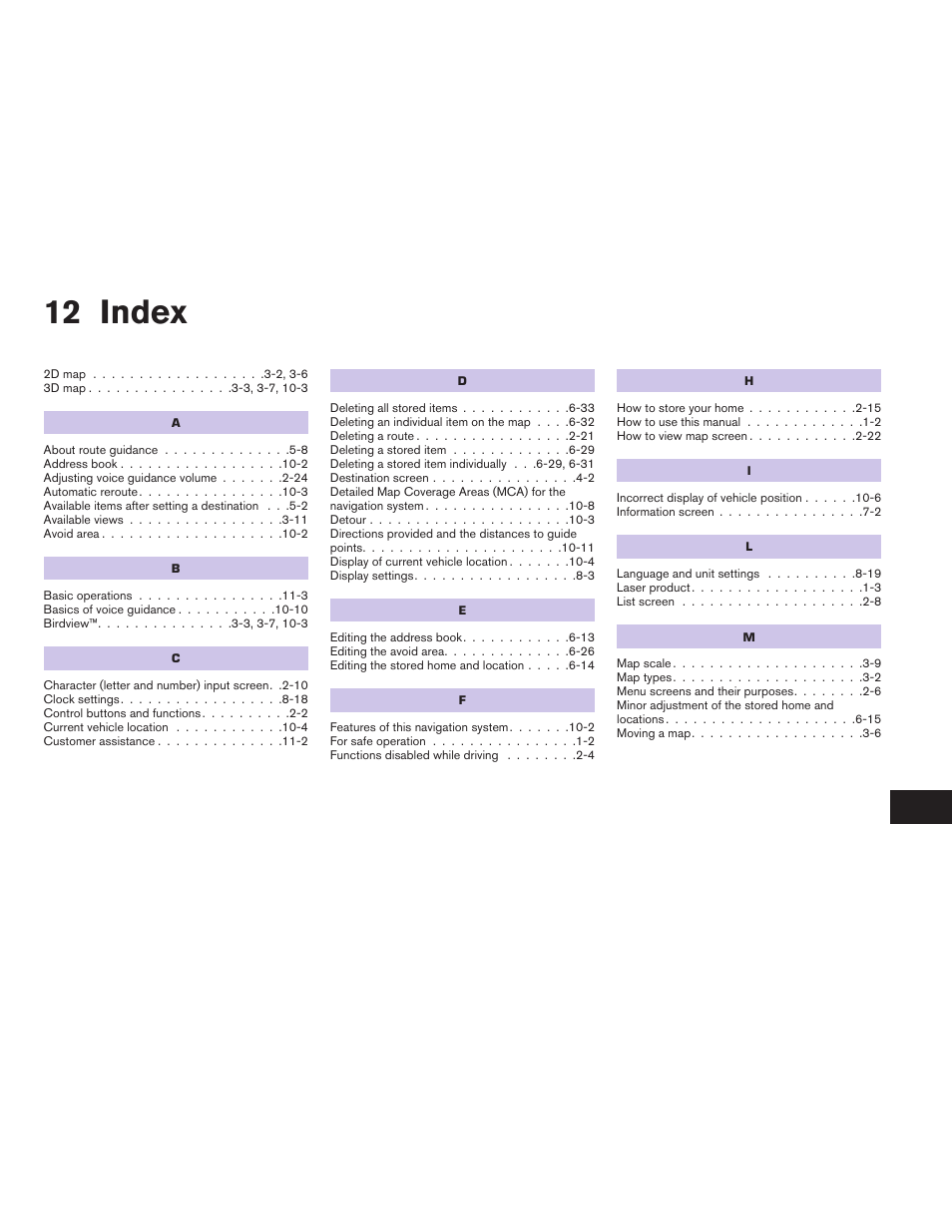 Index, 12 index | NISSAN 2011 Altima Hybrid User Manual | Page 313 / 315