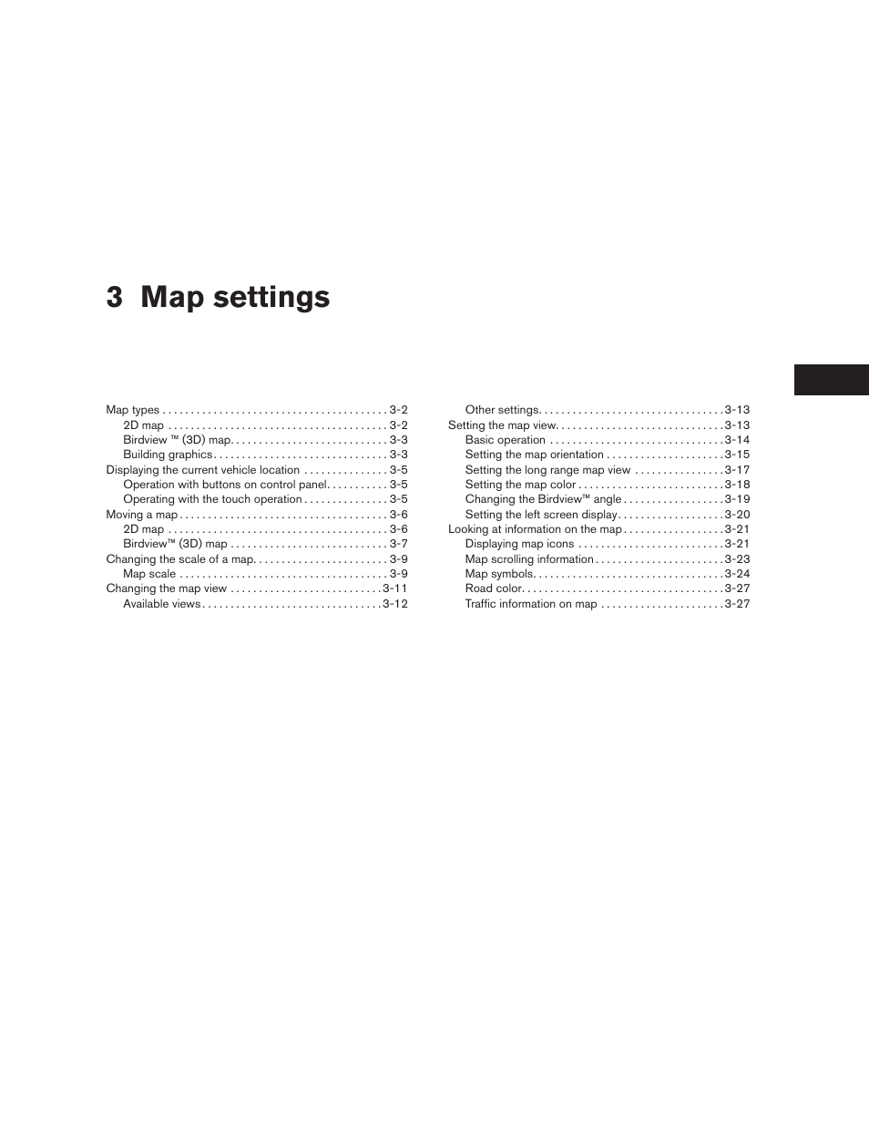 Map settings, 3 map settings | NISSAN 2011 Altima Hybrid User Manual | Page 47 / 315